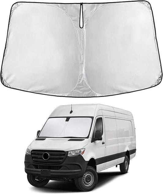 EcoNour Windshield Sun Shade Compatible for Mercedes Sprinter 2007–2026 | Van Front Window Sunshade | Heavy-Duty Foldable Sun Visor Protector | UV & Heat Blocking | Reduces Interior Heat