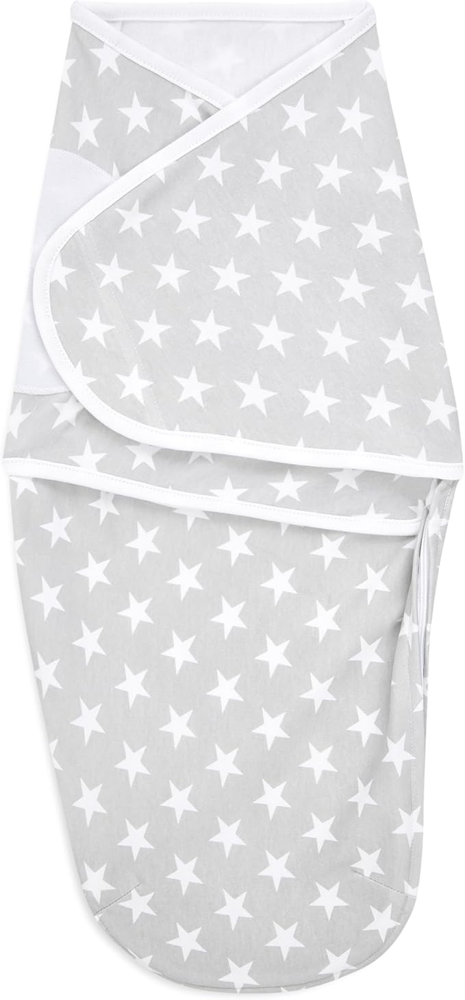 aden + anais Essentials Easy Swaddle Wrap Quick Change with Bottom Zipper, Snug Cotton Knit Baby Wrap Swaddle Blanket for Newborns, TOG 1.0, 3-Pack, Twinkle, 0-3 Months, Small/Medium