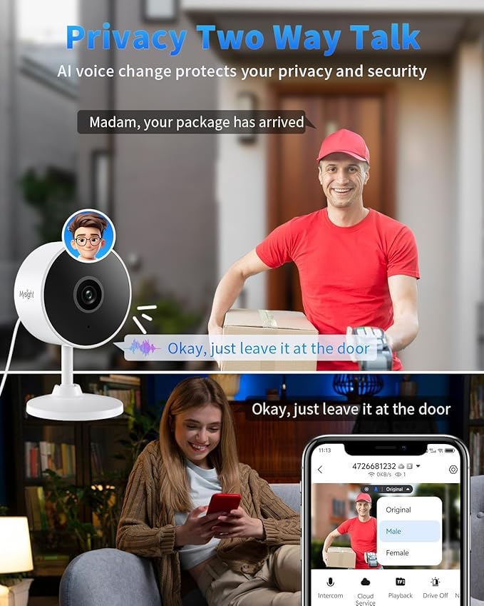 5G/2.4G Cameras for Home Security - 2K Home Cameras Indoor with AI Motion Detection, Night Vision, 2-Way Audio for/Pet/Dog/Cat/Baby Monitor, 24/7 SD Recording with Phone App, 2PCS