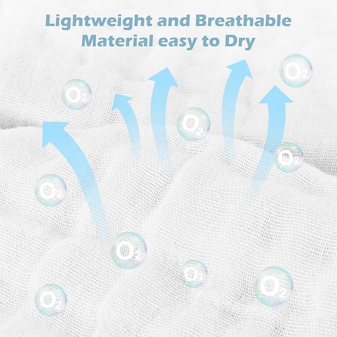Maliton Muslin Burp Cloths for Baby 6 Pack Large 20''x10'' 100% Cotton Burp Cloths Absorbent and Soft 6 Layers Muslin Baby Stuff for Newborn Unisex(White, Pack of 6)