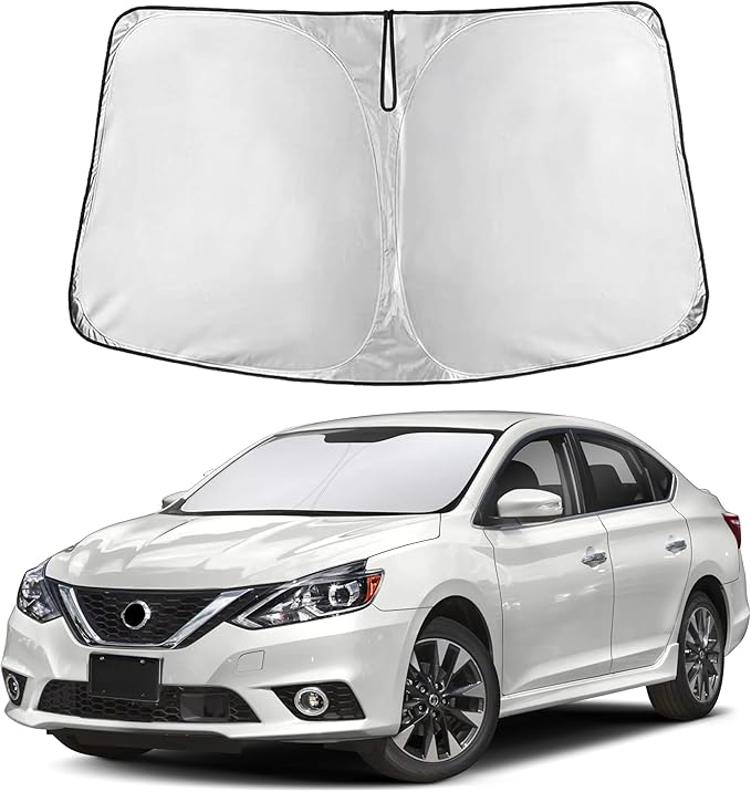 Econour Windshield Sunshade for Nissan Sentra 2013-2017 2018 2019, Sun Visor for Front Windshield & Window Sun Shade Cover, UV Heat Blocker & Protector, Car Accessories