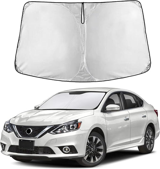 Econour Windshield Sunshade for Nissan Sentra 2013-2017 2018 2019, Sun Visor for Front Windshield & Window Sun Shade Cover, UV Heat Blocker & Protector, Car Accessories