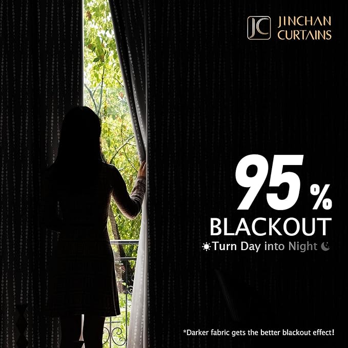 jinchan Boho Curtains Printed 95% Blackout Moon Phases for Bedroom 84 Inch Length 2 Panels Silver Drapes Rod Pocket Back Tab Thermal Insulated Curtains for Nursery Window Drapes