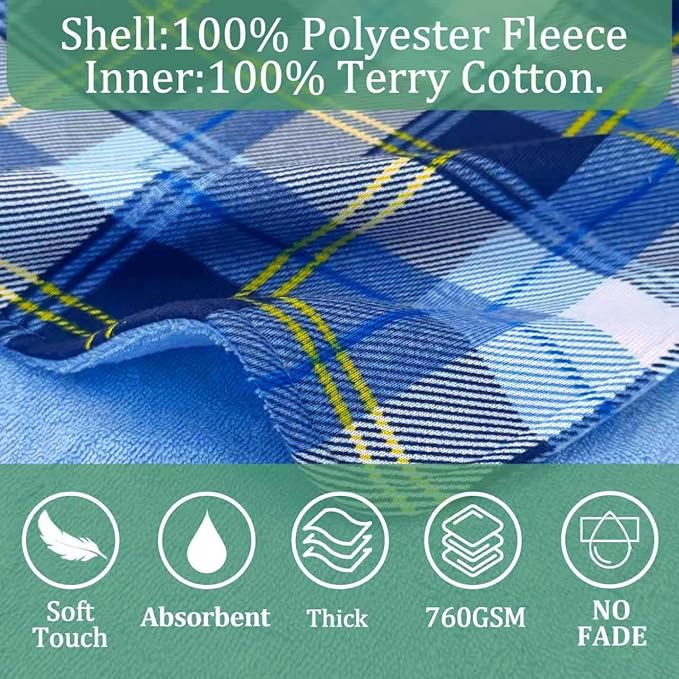 VOOVA & MOVAS Double-Layered Baby Hooded Towel Poncho (2-4 Years, 20x21 Inches) | Ultra Soft & Absorbent Cotton | Thick Toddler Bath Towel for Swimming, Beach, Shower & Winter,Blue Bufflo