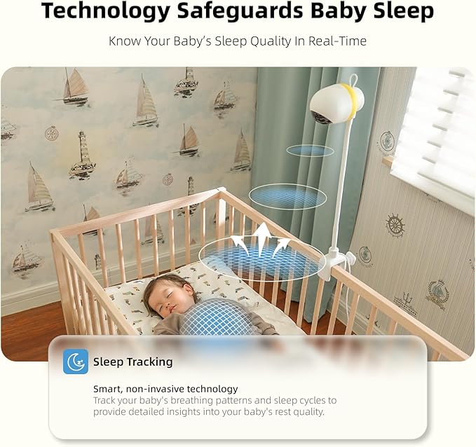 Ellie Pro Baby Monitor with 2 Cameras,5'' IPS 2K UHD Resolution,6000mAh Battery, Remote Pan-Tilt-5X Zoom, 2-Way Talk,No WiFi, Night Vision, Virtual Fence and 1000ft Range