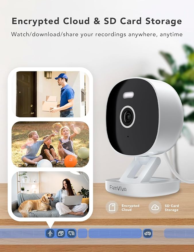 2K Security Camera Wired, Outdoor/Indoor for Home, Pet, Baby, Nanny, IP65 Waterproof Color Night Vision, White Light & Siren, Recording, Motion Detection, Works with Alexa,White-2P