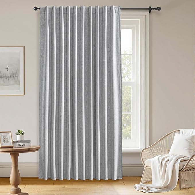 100% Blackout Curtains for Bedroom Room, Custom Curtains Blackout Thermal Insulated 1 Panel, Grommet Light Blocking Drapes for Bedroom Windows Luxury Decor(Custom Size,Off-White