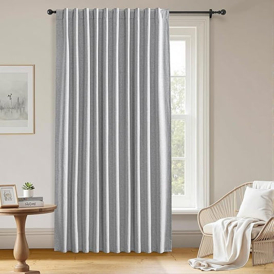 100% Blackout Curtains for Bedroom Room, Custom Curtains Blackout Thermal Insulated 1 Panel, Grommet Light Blocking Drapes for Bedroom Windows Luxury Decor(Custom Size,Off-White