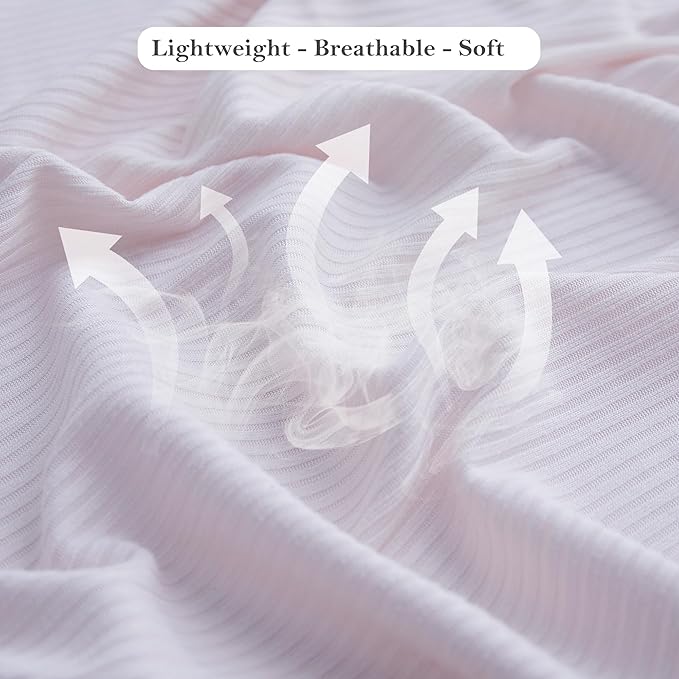 Viviland Jersey Swaddle Blanket, Ultra Soft Stretchy Receiving Blanket, Baby Girl Newborn Rainbow Swaddle Wrap, 40 x 30 inches, 2 Pcs, Pink Leaf