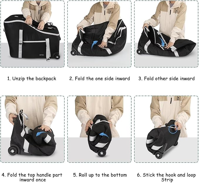 Infant Car Seat Travel Bag Backpack for Airplane, Fits Doona Car Seat Stroller and Base, Padded Carseat Cover for Air Travel, Nuna Pipa Car Seat Travel Bag with Wheels
