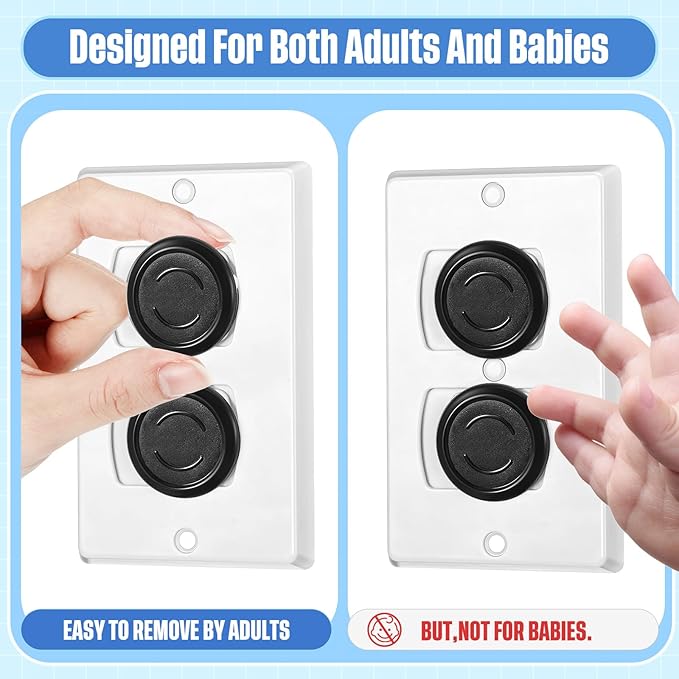Thyle 200 Pcs Outlet Covers Bulk Child Baby Proofing Plug Covers for Electrical Outlets Easy Install Socket Sturdy Safe Secure Baby Proofing Kit for Home Office Bulk(Black)