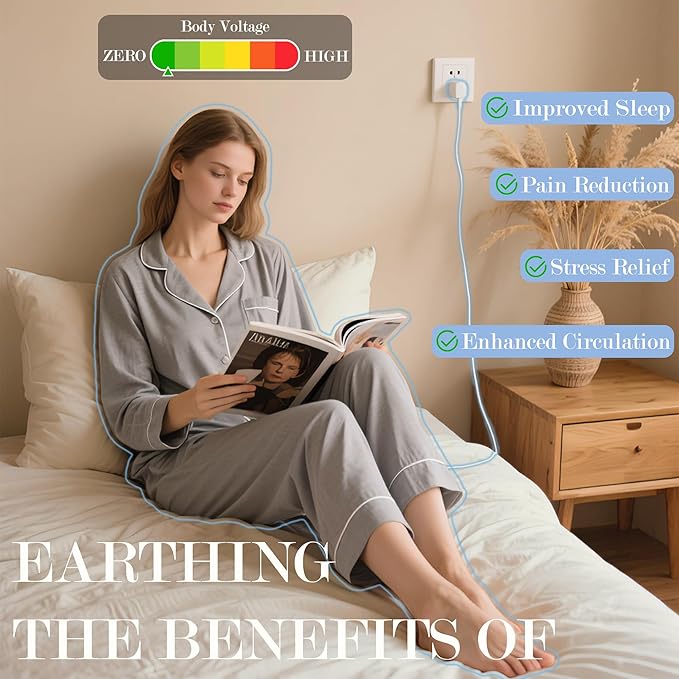 Ali King Grounding Sheets - Queen Size, Soft Cotton with Silver Fiber, 15'' Deep Pocket Earth Grounding Fitted Bed Sheets for Improved Sleep (Beige, Queen 60''*80''*15'')