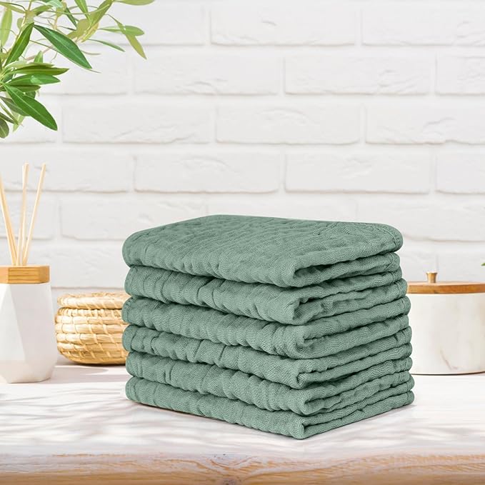 Accmor 6 Pack Muslin Burp Cloths 100% Cotton 20''x10'' Large Extra Soft and Absorbent Baby Burping Cloth for Boys Girls