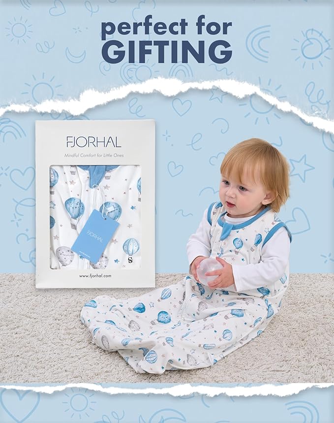 FJORHAL Rayon Made from Bamboo Sleep Sack – TOG 1.0 Soft Wearable Blanket for Infants & Toddlers