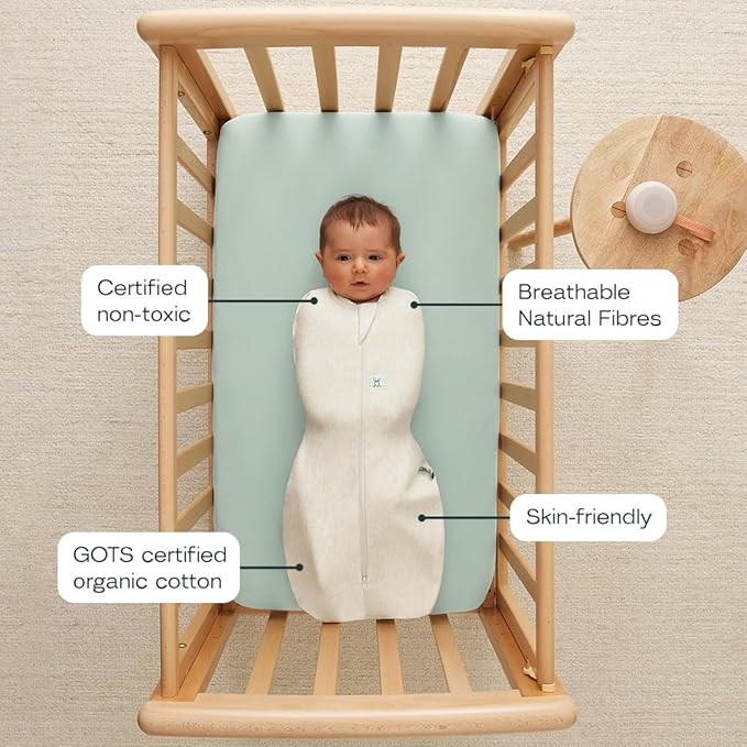 ergoPouch Cocoon Swaddle Sack 0.2 TOG - Baby Sleep Sack, Gentle Snug Fit Helps Calm Startle Reflex, Ideal for Arms In/Out Sleeping, Soft Breathable Fabric for Better Sleep (6-12 Months, Oatmeal Marle)