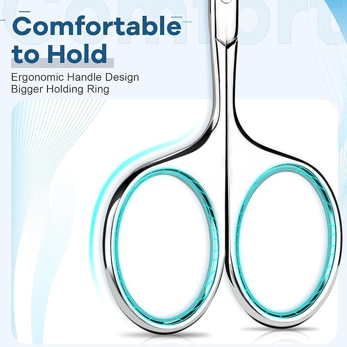 Hdama Nose Hair Scissors, Small Sicssors for Men Women Grooming Facial & Ear Hair, Trimming Eyebrow, Mustache, Beard with Safety Blunt Tip