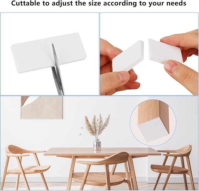 18Pcs Furniture Pads,EVA Foam Headboard Stoppers for Wall, 8Pcs (15mm Thick)+10Pcs (5mm Thick) Wall Protector, Anti-Vibration Soundproof Pads, Couch stoppers, Bed Noise Stopper, White