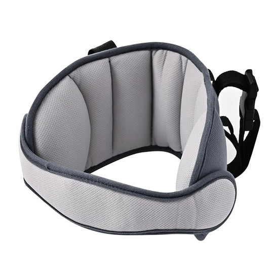 Kids Car Seat Head Support Band, Adjustable Child Carseat Headhold, Safety Car Seat Neck Relief Strap, Breathable Head Neck Pillow Support – Baby Travel Accessories, Dark Grey