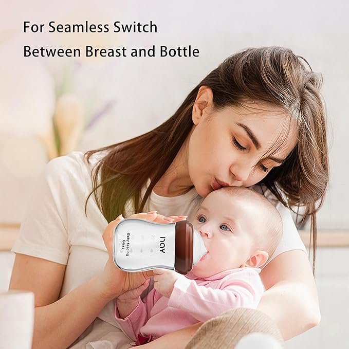 yanyoyo Natural Glass Baby Bottle for Breastfeeding Babies, 5.4oz Anti-Colic Baby Bottle with Natural Response Nipple(S), Clear, Wide Neck, 2 Pack, 1 Months+