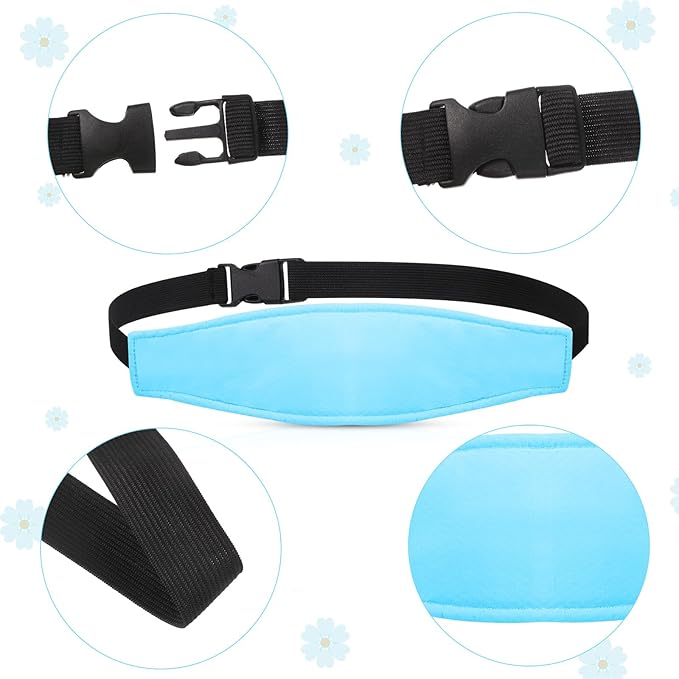 HESTYA 2 Pieces Baby Carseat Head Support Band Strap Headrest Stroller Seat Sleeping Headrest Neck Relief Head Strap Headband for Kids Children Toddler Infant(Fresh)