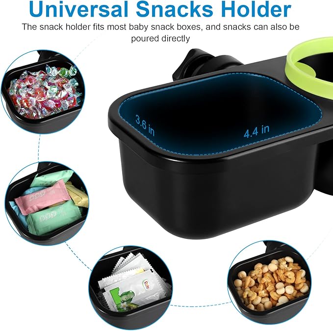 Accmor Stroller Cup Holder with Tray, Universal Cup Holder Tray for Uppababy Nuna Doona Strollers, Bottle Drinks Holder for Stroller, Wheelchair, Walker