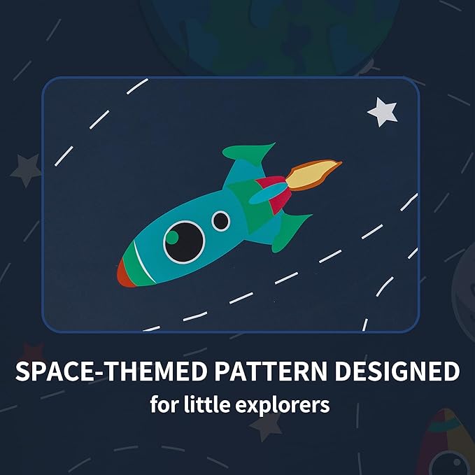 Kids Space Themed Blackout Curtains - 100% Blackout Perfect for Kids Room, Spark Kids Imagination with Vibrant Cosmos Designs, Noise Reduction, Thermal Insulated, (2 Panels W52×L84)