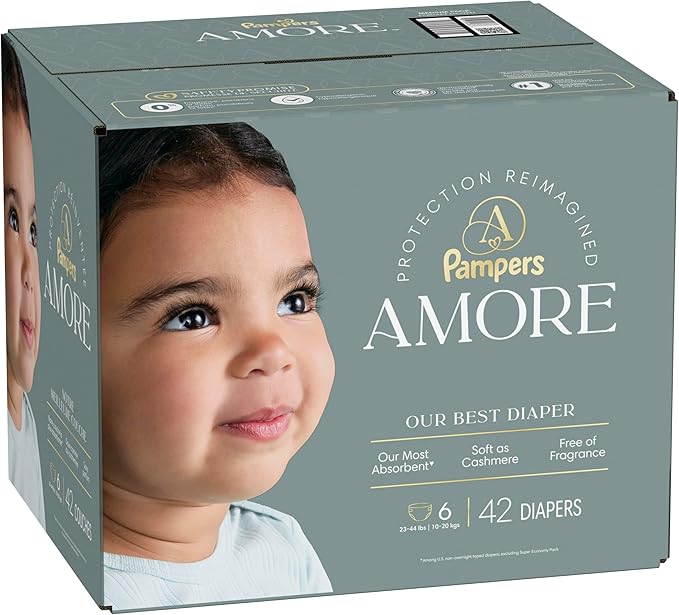 Pampers Amore, Size 6 (23-44 lbs), 42 Count, Our Best Diaper