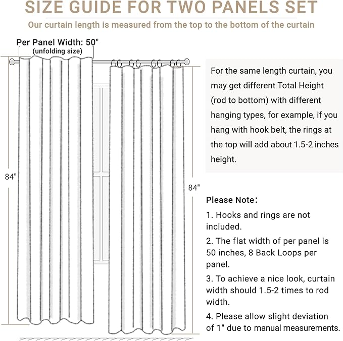 100% Blackout Shield Linen Blackout Curtains for Bedroom 63 Inches Long, Back Tab/Rod Pocket Living Room Drapes, Thermal Insulated Blackout Curtains 2 Panels Set, 50" W x 63" L, Moss Green