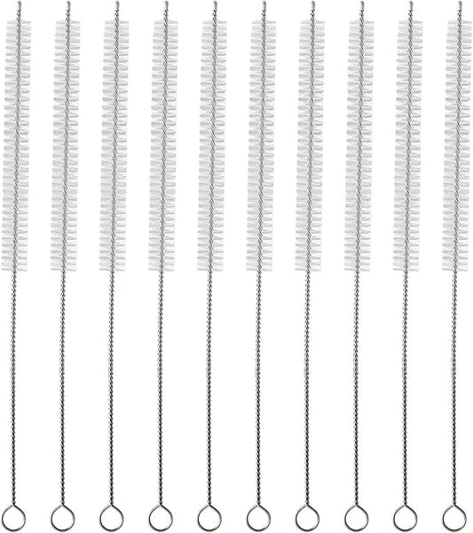 ZRHR Straw Cleaner Brush Kit 10 pcs, 12 inche Extra Long Sizes of Straw Brushes for 40/30/20/14 oz Stanley Mug, Water Bottle, Sippy Cups, Pipes, Stainless Steel Drinking Straws, Tubes