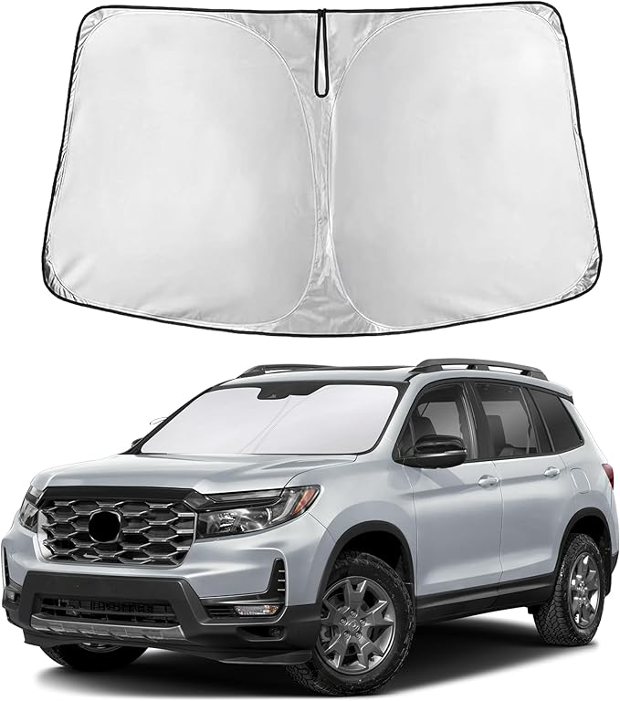 EcoNour Windshield Sun Shade for Honda Passport 2019–2026 | Front Window Sunshade | Foldable Car Sun Protector | Blocks UV Rays & Keeps Interior Cooler