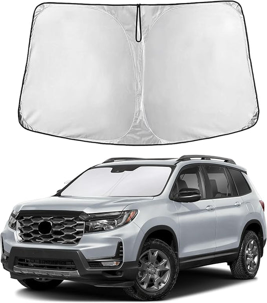 EcoNour Windshield Sun Shade for Honda Passport 2019–2026 | Front Window Sunshade | Foldable Car Sun Protector | Blocks UV Rays & Keeps Interior Cooler