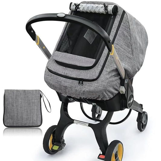 Waterproof Baby Car Seat Cover，Cold Weather Carseat Cover for Babies,Infant Car Seat Cover Canopy for Boy Girls,Windproof Car Seat Canopy for Boys & Girls, Keeps Babies Warm and Cozy(Gray Melange)