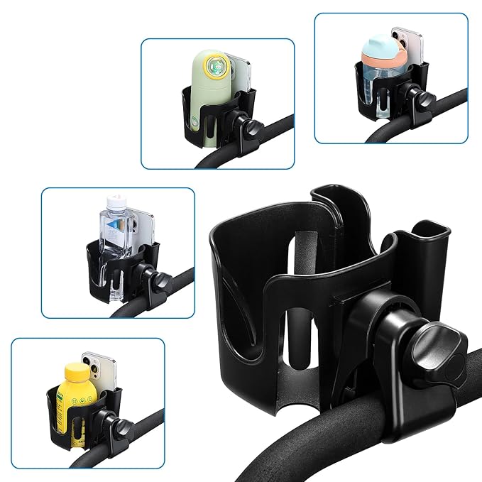 Accmor Universal Cup Holder, Stroller Cup Holder, 360° Rotatable Large Caliber Designed Bottle Phone Holder for Stroller, Bike, Wheelchair, Walker, Scooter
