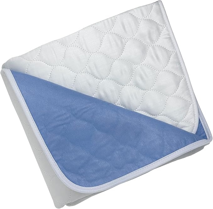 WOVENX Organic Incontinence Pads for Kids & Toddlers - 5 Layer Waterproof Protectors for Overnight Bed Wetting - Reusable & Washable Pee Pads - Fits Twin to Full Size Beds - 34" x 52" White