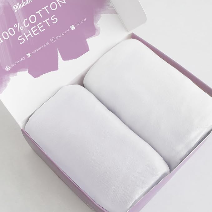 100% Cotton Bassinet Sheets Fit for 4moms MamaRoo Sleep Bassinet, 2 Pack, Ultra Soft Bassinet Sheet for Baby, White