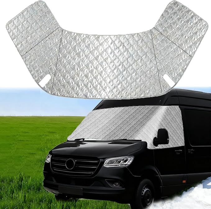 RV Windshield Cover Compatible with for Dodge or Mercedes Sprinter 2019-2023 RV Front Window Motorhome Cover Sunshade/Snow Cover (for Dodge or Mercedes Sprinter 2019-2023)