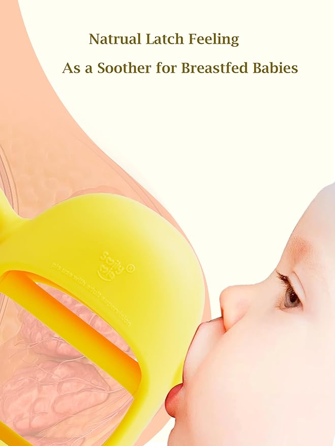 Smily Mia Smily Mia 2Packs Penguin Teethers, TeethingToys for Babies 0-6Months, Baby Teethers for 3-6Months, Teething Mittens for Infants, Pacifiers for Breastfed Babies, Light Yellow