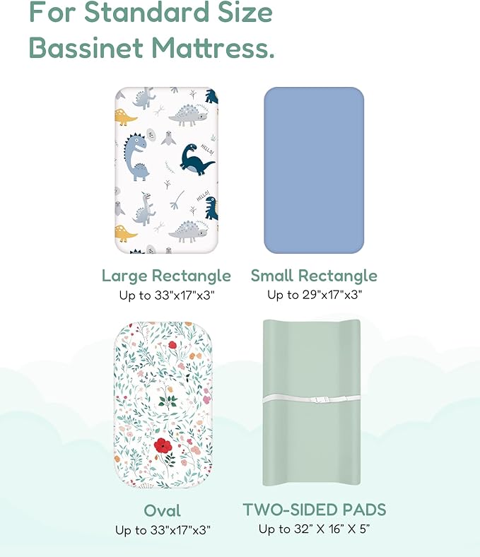 TOTCHILL Extra Stretchy Changing Pad Cover, Ultra Soft Premium Jersey Knit Changing Pad Sheets, Fits All Standard Changing Tables/Dresser Tops, Unisex for Boys Girls - 2 Pack