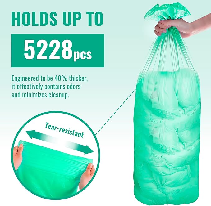 GDLVDI HOME Compatible with Diaper Dekor CLASSIC Diaper Pail Refills | 8 Pack | Odor-Control Liners | Leak-Resistant Incontinence Disposal Bags with Lemon Scent | Durable & Economical