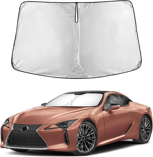 EcoNour Windshield Sunshade for Lexus LC Coupe 2018–2024 | Custom Fit Front Window Sun Shade | Blocks Harmful UV Rays & Reduces Heat | Foldable Sun Visor with Storage Pouch