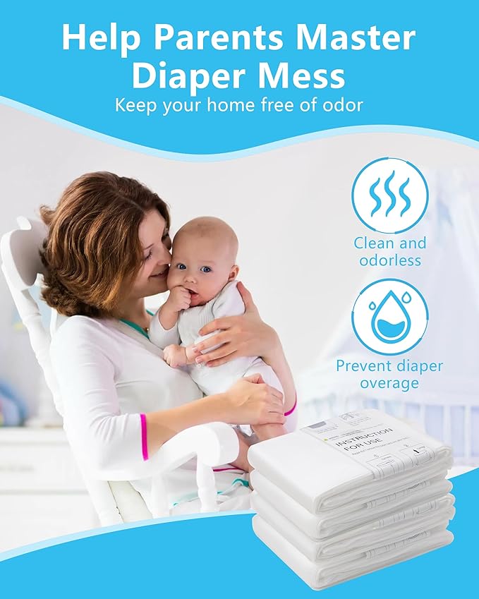 HIDALIFE Refills Compatible with Dekor Classic Diaper Pails, Disposable Diaper Trash Bags, Extra Thick Diaper Pail Refill Liners, Hold Up to 1980 Diapers (4 Pack)