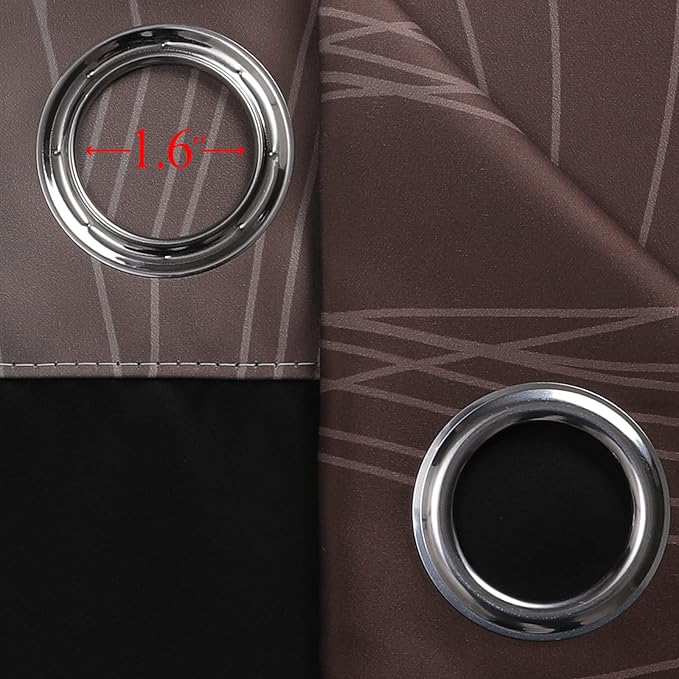 Estelar Textiler Brown and Teal Blackout Curtains 45 Inch Length, Light Blocking Gradient Drapes for Kitchen, Thermal Insulated Grommet Ombre Curtains for Bathroom,52Wx45L,2 Panels