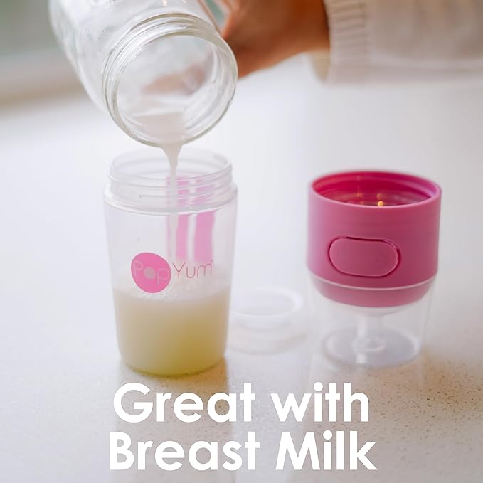 PopYum 9 oz Blue Anti-Colic Formula Making/Mixing/Dispenser Baby Bottles, 3-Pack with #2 Medium Flow Nipples, 260 ml, BPA-Free, Natural Latch