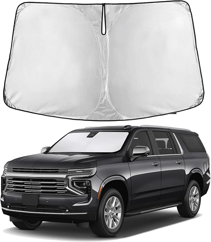 Econour Windshield Sunshade for Chevrolet Suburban 2021-2023 2024 2025, Sun Visor for Front Windshield & Window Sun Shade Cover, UV Heat Blocker & Protector, Car Accessories