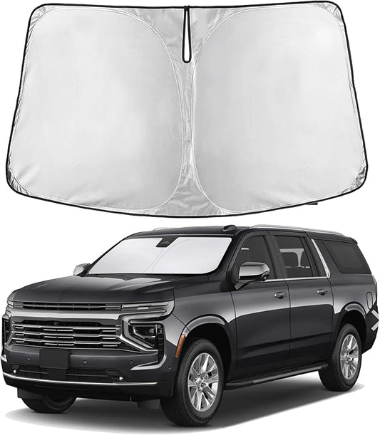 Econour Windshield Sunshade for Chevrolet Suburban 2021-2023 2024 2025, Sun Visor for Front Windshield & Window Sun Shade Cover, UV Heat Blocker & Protector, Car Accessories