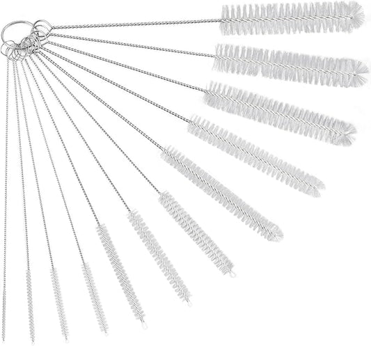 Ixiaoyoo Straw Cleaner Brush Set, 12-Piece 11.8 Inch Long Botthle Cleaning Brush, Nylon Tube Brush Kit for Straws on Tumbler, Water Bottle, Sippy Cup and Pipes, Tubes or Tea Pot Spout