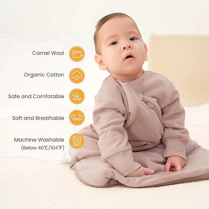 kaiya baby Unisex Sleeping Bag for Babies and Toddlers 2.5 Tog Sleep Sack, Long Sleeve Sleep Sack, Wearable Blanket Baby
