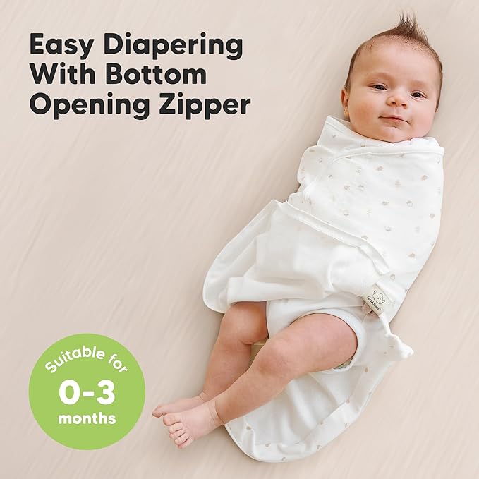 Baby Swaddle Sleep Sacks with Zipper - 3-Pack Swaddles for Newborns 0-3 Months, Infant, Baby Girls, Boys, Soft & Durable Newborn Sleep Sack,Easy Diaper Change Swaddling Blanket(Forest)