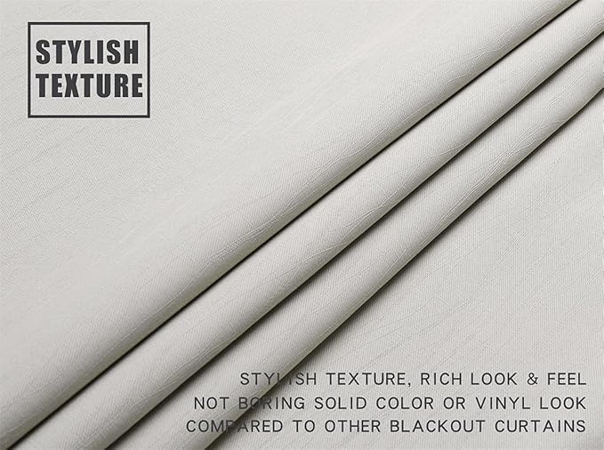 G2000 100% Blackout Curtains for Bedroom & Living Room - 84 Inch Long Beige Curtains with Room Darkening, Thermal Lined, Insulated, Light Blocking, Noise Reducing, 2 Panel Set