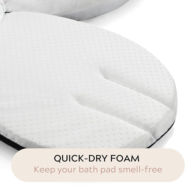 PandaEar Baby Bath Pad for Infant Newborn | Bath Seat Soft Panda Cushion Mat for Sink Bathtub Essentials Shower Gift (Black)